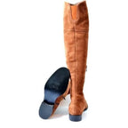 Women's EYE Over The Knee Leather Suede Thigh Boots J 26 - Tan