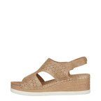 Women's Shoes By Emma Havana Lightweight Laser Cut Diamante Wedge Heel Sandals - Beige