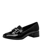 Women's Tamaris 1-24316-43 Trotteur Patent Loafer Shoes K 15 - Black