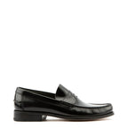 Men's LOAKE Princeton Polished Leather Moccasin Shoes - Black