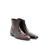 Men's VITELO Soft Leather and Patent Toe Cap Boots M 35 - Brown