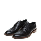 Men's John White Hogarth Leather Brogue Shoes - Black