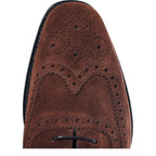 Men's Loake Buckingham Polo Suede Brogue Shoes - Brown Suede
