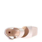 Women's HÖGL Julie 7-106510 Trapezoid Heeled Leather Sandals - Cream