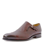 Men's EYE Classic Monk Leather Shoes M 52 - Burgundy