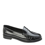 Women's Cipriata L075A Saddle Hi-Shine Leather Loafer Shoes - Black Patent