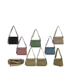 Women's Long & Son Lightweight Nylon Cross Body & Shoulder Hand Bag XY6663 - Khaki