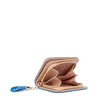 Women's Long & Son Cute Cat Small Credit Card and Purse Wallet with Tassel 12294-C - Baby Blue