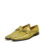 Men's EYE Exotic Ostrich Leather Slip-On Shoes M370 - Green