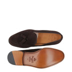 Men's Berwick 1707 8491 Tasselled Suede Leather Moccasin Shoes M 54 - Brown