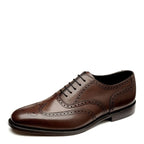 Men's Loake Buckingham Premium Brogue Leather Shoes - Dark Brown