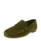 Men's John White Headley Leather Suede Moccasin Shoes - Military