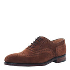 Men's Loake Buckingham Polo Suede Brogue Shoes - Brown Suede