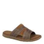 Men's Roamers M 259B Open Toe Waxy Leather Mule Sandals - Brown