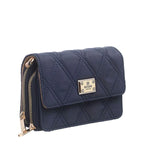 Women's BESSIE Small Quilted Flap Over Cross Body Bags BJ6001 - Navy