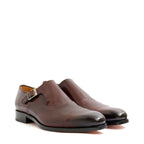 Men's EYE Classic Monk Leather Shoes M 52 - Burgundy