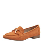 Women's Tamaris 8-84202-42 Trim Wide Comfort Fit Leather Loafer Shoes - Orange