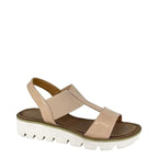 Women's Cipriata Aladina L221 Elasticated Wedge Sandals - Nude Patent