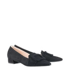 Women's Högl 8-102232 Essential Buckle Ballet Pump Shoes HO 73 - Black Suede 0100