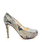 Women's EYE High Heel Pump Leather Court Shoes G 84 - Beige Snake
