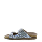 Women's Mephisto Harmony 38005 Slide Leather Sandals - Light Grey