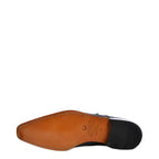 Men's Eye Croc Print Leather Monk Shoes 5480 PC 11 - Black