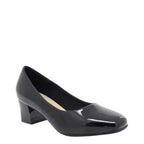 Women's Dr Keller Karly Comfort Plus Wide Fitting Block Heel Court Shoes - Black Patent