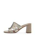 Women's Tamaris 1-27226-42 Vegan Block Heel Mules K 14 - Light Gold