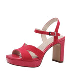 Women's Tamaris 1-28309-42 Strappy Leather Heeled Sandals - Pink