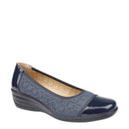 Women's Shoe Tree COMFORT Eternity Lightweight Wedge Court Shoes - Navy