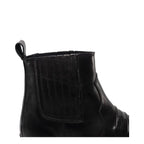 Men's Woodland M841A Nebraska Leather Western Ankle Boots - Black