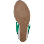Women's Tamaris 1-28300-20 Vegan Espadrille Wedge Sandals - Green