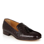 Men's VITELO Tassle Leather Slipper Shoes PC 8 - Brown Ostrich