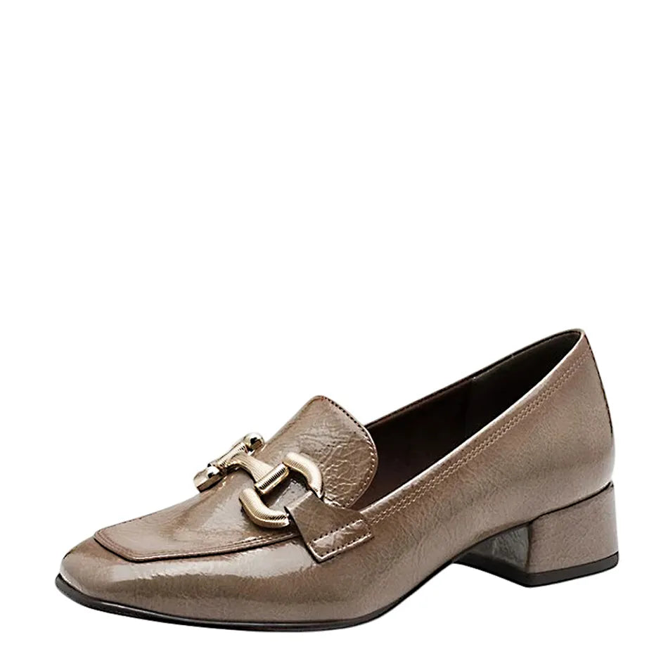 Women&#39;s Tamaris 1-24316-43 Trotteur Patent Loafer Shoes K 15 - Taupe