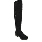 Women's SPOT-ON Studded Knee High Boots F 50851 - Black