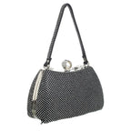 Women's Bessie HB1054 Vintage Top Handle Evening Clutch Bag - Black
