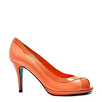 Women's EYE Peep-Toe High Heel Court Shoes F 112 - Peach
