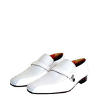 Men's VITELO Smart Leather Print Slip-On Shoes TS 42 A - White