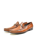 Men's VITELO Snaffle Trimmed Scotch Grain Leather Loafer Shoes M 32 - Tan
