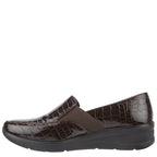 Women's Shoe Tree COMFORT Agatha Ultra Lightweight Twin Gusset Loafer Shoes - Brown Croc