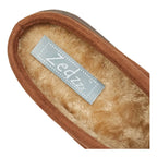 Men's Zedzzz Alex MS396 Centre Seam Mule Slippers - Tan
