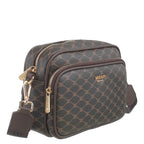 Women's Bessie BH7377 Monogram Messenger Cross Body Bags - Coffee