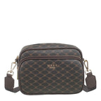 Women's Bessie BH7377 Monogram Messenger Cross Body Bags - Coffee