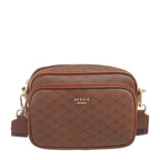 Women's Bessie BH7377 Monogram Messenger Cross Body Bags - Tan