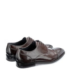 Men's John White Broad Plain Leather Extra Width Derby Shoes - Brown