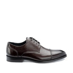 Men's John White Broad Plain Leather Extra Width Derby Shoes - Brown