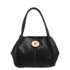 Women's Bessie London Button Shoulder Bag BW446 - Black
