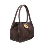 Women's Bessie London Button Shoulder Bag BW446 - Mocha