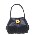 Women's Bessie London Button Shoulder Bag BW446 - Navy