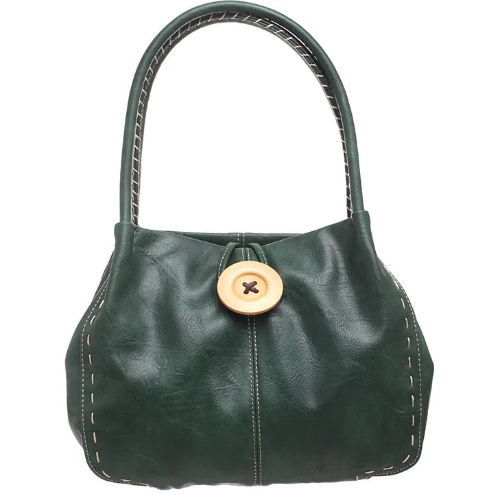 Women's Bessie London Button Shoulder Bag BW446 - Seaweed